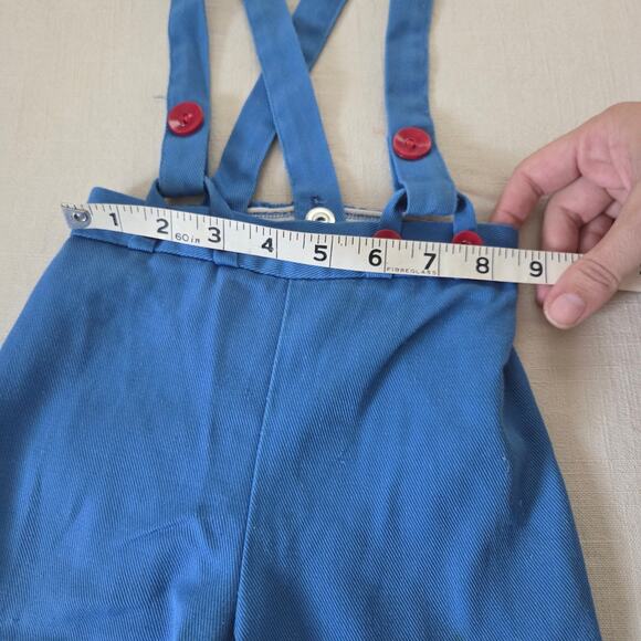 Vintage Flower Blue Suspender Pants 3t - Picture 3 of 6